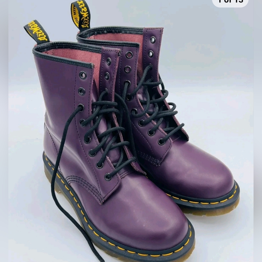 COPY - Dr Martens Purple 1460 Combat Boots Lace Up Eight Eyelet Women's Size 9